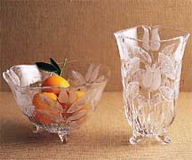 Crystal Bowl and Vase